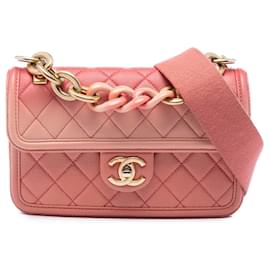 Borsa a patta Chanel Small Quilted Caviar Sunset On The Sea Rosa
