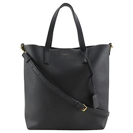 Borsa Shopping Tote North South Toy in pelle nera Saint Laurent