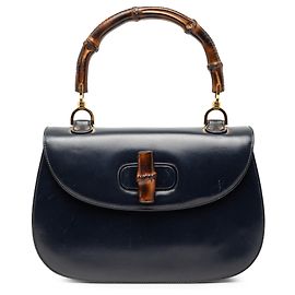 Borsa Gucci Bamboo Night in pelle di vitello blu