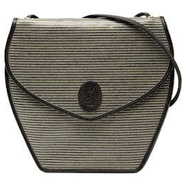 Bolsa tiracolo Saint Laurent em lona revestida cinza