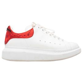 Sapatilhas baixas bordadas Alexander McQueen Branco & Vermelho Tamanho 39.5