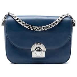 Prada Arcade Crossbody aus blauem Glace-Kalbsleder