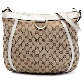 Gucci GG Canvas Abbey D Ring Crossbody Beige