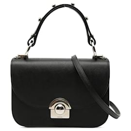 Borsa Satchel Prada Saffiano Lux Arcade Nera
