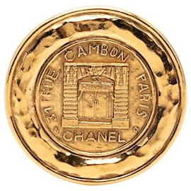 Spilla rotonda Chanel 31 Rue Cambon placcata oro