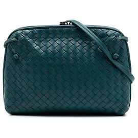 Bolso bandolera Bottega Veneta Nodini en Nappa Intrecciato azul