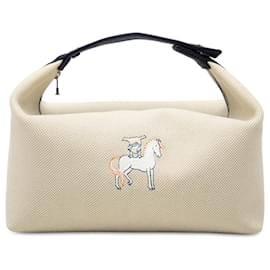 Hermès Large Toile Bride A Brac Cabriole Vanity Bag Beige