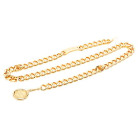 Goldene Chanel CC Medaillon Gliederkette Gürtel
