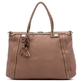 Bolsa Tote Conversível Bella Gucci em couro de bezerro marrom