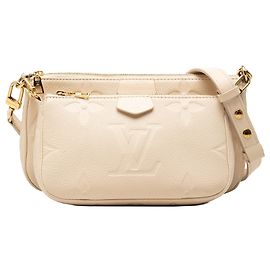 Louis Vuitton Monogram Giant Empreinte Multi Pochette Accessoires Satchel Tasche Weiß