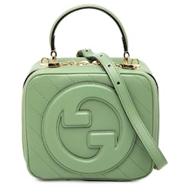 Bolso de mano Blondie en piel de becerro Matelassé verde Gucci
