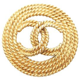 Spilla Chanel CC Rope placcata in oro