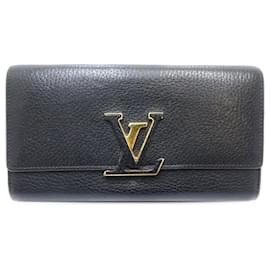 Cartera larga Louis Vuitton Capucines en cuero Taurillon negro