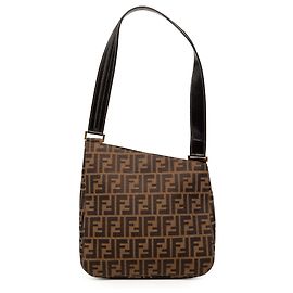 Borsa a tracolla Fendi Zucca Canvas marrone