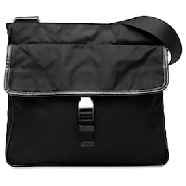 Borsa a tracolla Prada Tessuto nera con zip