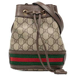 Bolso bucket Gucci Mini GG Supreme Web Ophidia Beige
