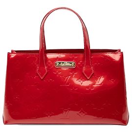 Borsa Louis Vuitton Monogram Vernis Wilshire PM rossa