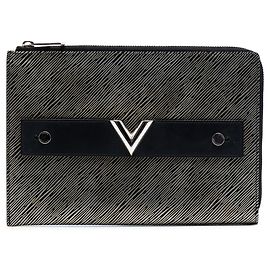 Louis Vuitton Epi Essential V Pochette Clutch Tasche Silber
