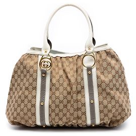 Borsa Tote Gucci GG Canvas Interlocking G beige