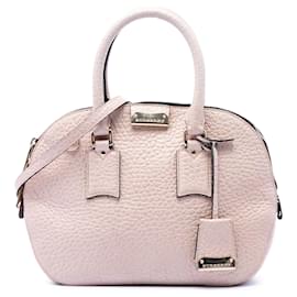 Borsa Bowling Satchel Burberry Heritage Orchard Small in pelle di vitello grana grossa Rosa