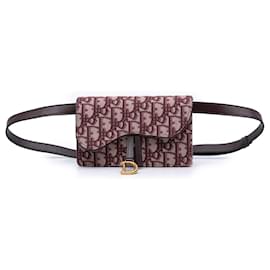 Borsa cintura Saddle in tela Dior Oblique rossa