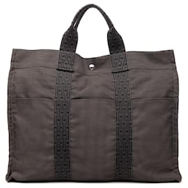 Borsa Tote Hermès Herline MM in tela marrone