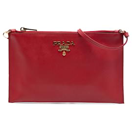 Borsa a tracolla Prada Saffiano rossa
