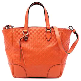 Borsa Satchel Gucci Bree Small Microguccissima Arancione