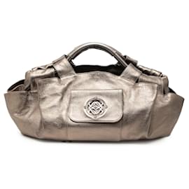 Borsa Hobo Aire Anagram in Nappa Metallizzata Marrone LOEWE