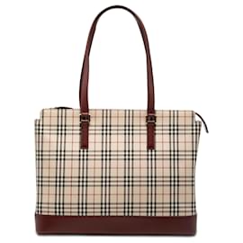 Borsa Tote Burberry House Check Canvas Rossa