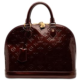 Borsa a mano Louis Vuitton Monogram Vernis Alma PM rossa