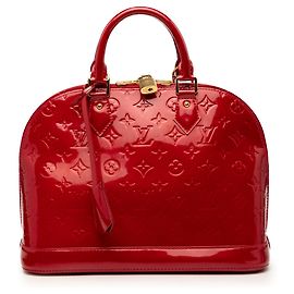 Borsa a mano Louis Vuitton Monogram Vernis Alma PM rossa