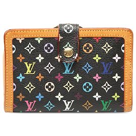 Louis Vuitton Monogram Multicolore Viennois Continental Wallet Schwarz Kleine Geldbörsen