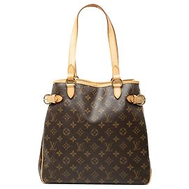 Borsa Tote Verticale Louis Vuitton Monogram Batignolles marrone