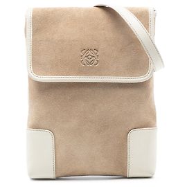 Borsa a tracolla LOEWE Anagram in camoscio marrone