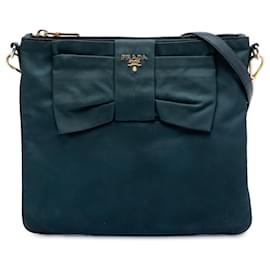 Borsa crossbody Prada Tessuto Fiocco Bow blu