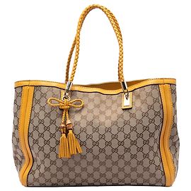 Borsa Tote Gucci Bella Medium in tela GG beige