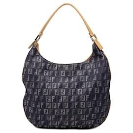 Borsa Hobo Fendi Zucchino in denim blu