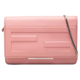Borsa a tracolla Fendi Nappa Tube Wallet On Chain Rosa