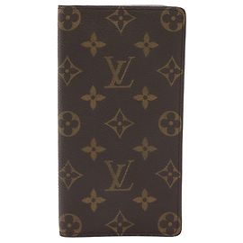 Portafoglio lungo Louis Vuitton Monogram Porte Valeurs con porta assegni, Marrone