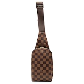 Borsa a tracolla Louis Vuitton Damier Ebene Geronimos Marrone