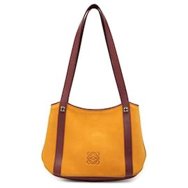 Borsa a tracolla Anagram LOEWE in camoscio giallo