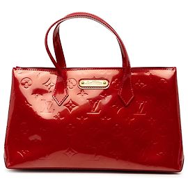 Bolsa Louis Vuitton Monogram Vernis Wilshire PM vermelha