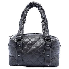 Borsa a mano Chanel Small Distressed Lambskin Lady Braid Tote Nera