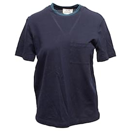 Hermes Kurzarm-T-Shirt mit Tasche, dunkelblau, Größe US S - Hermès