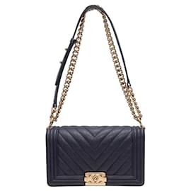 Borsa Chanel Medium Boy Bag Navy