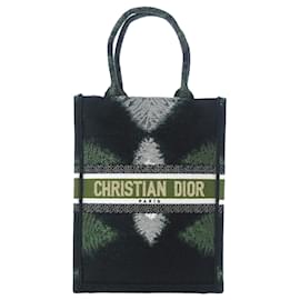 Green Dior Tie Dye Vertical Book Tote