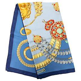 Hermès Kosmima Seidentuch Blau 90