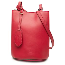 Borsa a secchiello Lorne Burberry in pelle di vitello grana rossa