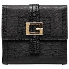 Portafoglio bifold Gucci in pelle di vitello testurizzata nera con logo G Square
Piccoli portafogli